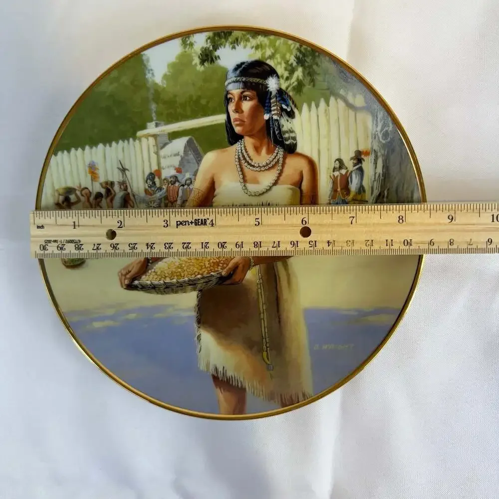 Pocahontas By David Wright Collector Plate Noble American Indian Women Hamilton